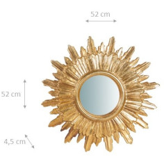 Specchiera da parete in legno finitura foglia oro anticato made in italy L52XPR4,5XH52 cm 2