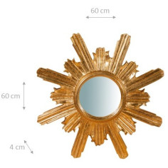 Specchiera da parete in legno finitura foglia oro anticato Made in Italy L60XPR4XH60 cm 2