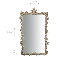 SPECCHIERA DA PARETE IN LEGNO FINITURA FOGLIA ARGENTO ANTICATO L59XPR6XH98 CM MADE IN ITALY 2