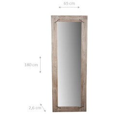 Specchio da parete in legno massello L65XPR3XH180 cm 2