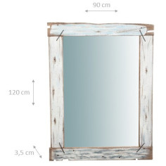 Specchio da parete in legno massello L90XPR3,5XH120 cm 2