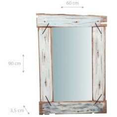 Specchio da parete in legno massello L60XPR3,5XH90 cm 2