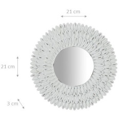 Specchiera da appoggio diam.21x3 cm finitura bianco anticato 2