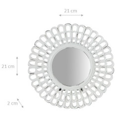 Specchiera da appoggio diam.21x2 cm finitura bianco anticato 2