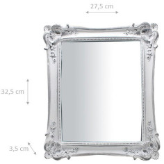 Specchiera verticale/orizzontale da appoggio e da appendere 27,5x3,5x32,5 cm finitura bianco anticato 2