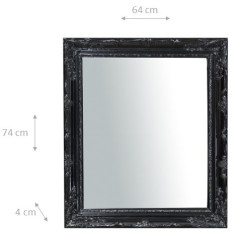 Specchiera da appendere verticale/orizzontale 64x4x74 cm finitura nero lucido 2