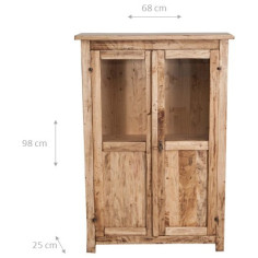 Vetrinetta Country in legno massello di tiglio finitura naturale  68x25x98 cm 2