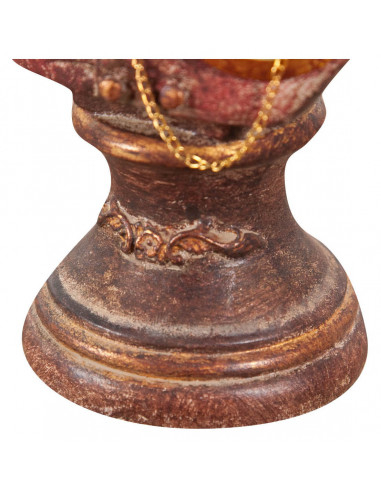 Coruja com relógio em resina pintada W10xDP10xH18 cm Coruja com relógio em resina pintada W10xDP10xH18 cm