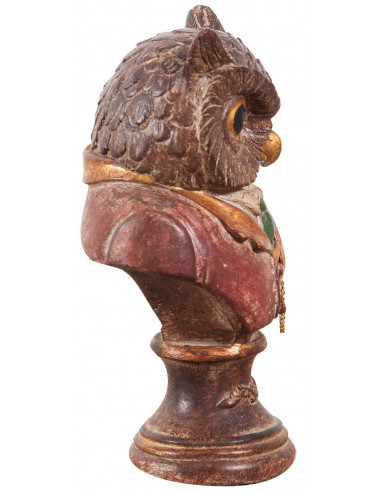 Gufo con orologio in resina dipinta L10xPR10xH18 cm Gufo con orologio in resina dipinta L10xPR10xH18 cm