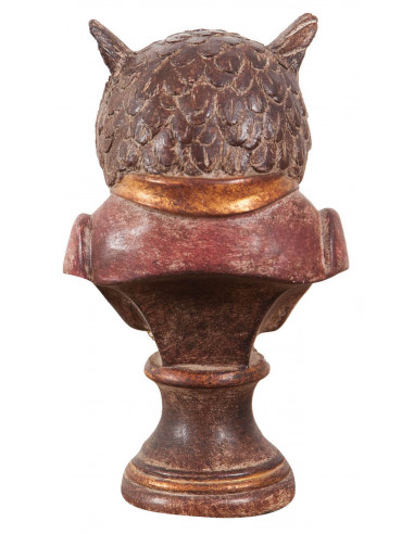 Coruja com relógio em resina pintada W10xDP10xH18 cm Coruja com relógio em resina pintada W10xDP10xH18 cm