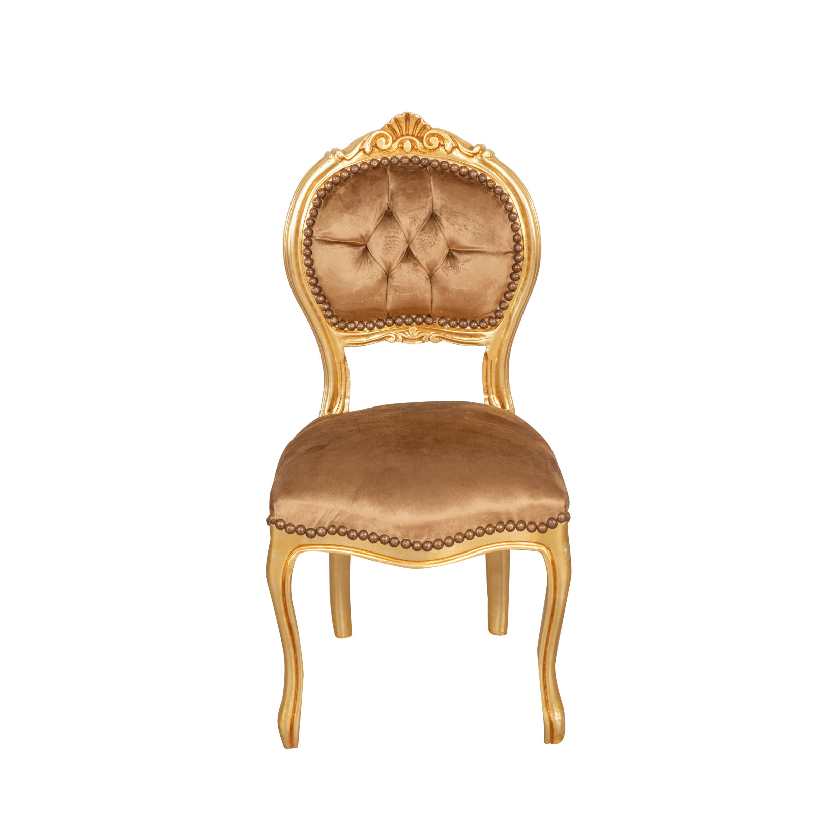 Fauteuil français de style Louis XVI en hêtre massif avec finition dorée