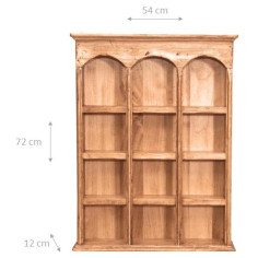 Pensile bacheca Country in legno massello di tiglio finitura naturale 54x12x72 cm 2