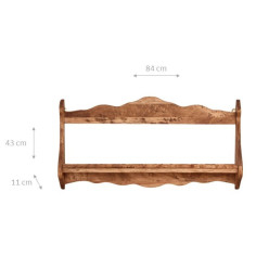 Piattaia Country in legno massello di tiglio finitura naturale 84x11x43 cm 2