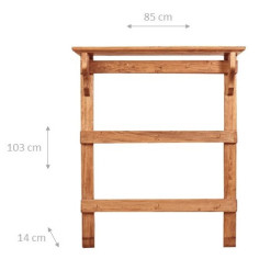Attaccarame in legno massello di tiglio finitura naturale 85x14x103 cm 2