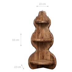Mensola angolare da parete in legno massello d tiglio finitura naturale 22x22x60 cm 2