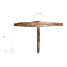 Mensola angolare da parete in legno massello d tiglio finitura naturale 22x22x120 cm 2