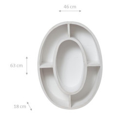 Bacheca a forma di lettera  O in legno bianco anticato L46xPR18xH63 cm 2