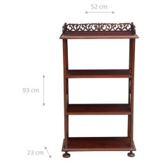 Etagere in legno massello di mogano finitura noce 52x23x93 cm 2