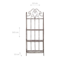 Etagere multifunzione richiudibile in ferro battuto finitura ruggine anticata L63xPR33xH165 cm 2