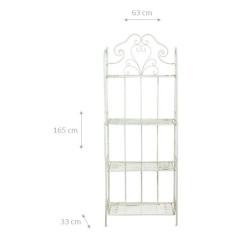 Etagere multifuncional dobrável em ferro forjado com acabamento branco antigo L63xDP33xH165 cm 2