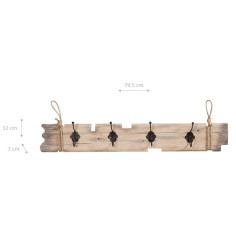 Attaccapanni da parete in legno massello L79,5XPR7XH12 cm 2