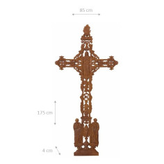 Croce in fusione di ghisa finitura ruggine naturale 85x4x175 cm 2