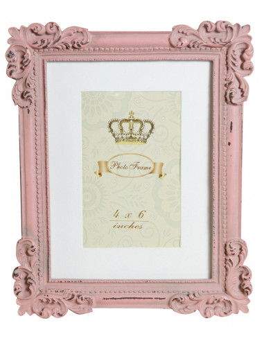 Portafoto da appoggio verticale/orizzontale in resina finitura rosa anticata L20xPR2,5xH25 cm Portafoto da appoggio verticale/orizzontale in resina finitura rosa anticata L20xPR2,5xH25 cm