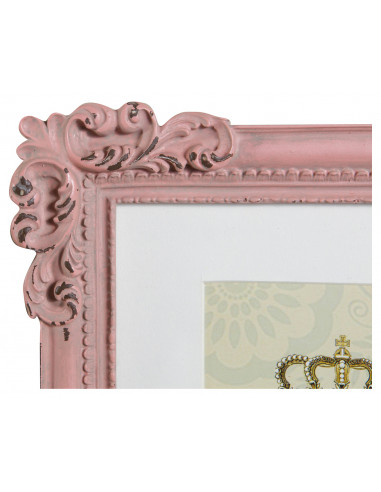 Moldura fotográfica independente vertical/horizontal em resina com acabamento rosa antigo W20xDP2,5xH25 cm Moldura fotográfica independente vertical/horizontal em resina com acabamento rosa antigo W20xDP2,5xH25 cm