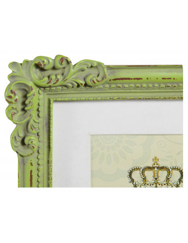 Portafoto da appoggio verticale/orizzontale in resina finitura verde anticata L20xPR2,5xH25 cm Portafoto da appoggio verticale/orizzontale in resina finitura verde anticata L20xPR2,5xH25 cm