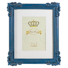 Portafoto da appoggio verticale/orizzontale in resina finitura blu anticata L26xPR2xH31 cm 2