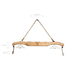 Lustre Yoke em madeira maciça de limão com acabamento natural L161xDP30xH41 cm - Biscottini.it 2