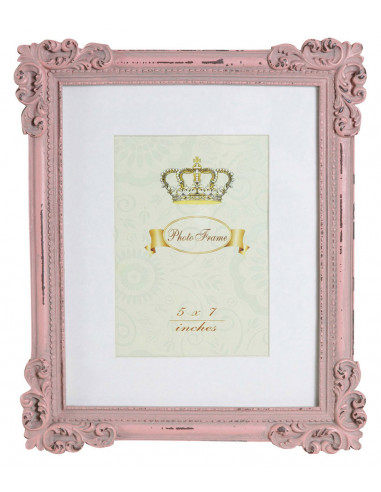 Portafoto da appoggio verticale/orizzontale in resina finitura rosa anticata L26xPR2xH31 cm