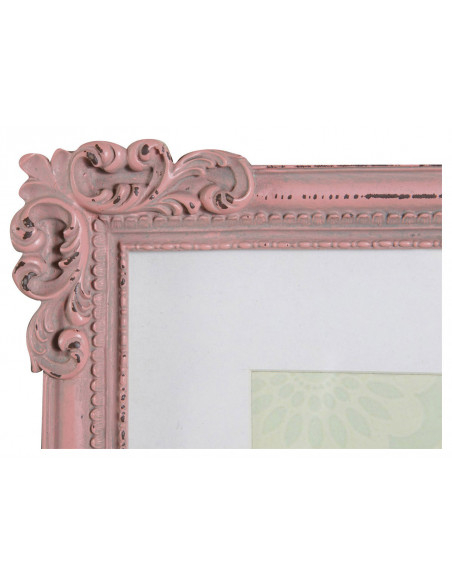 Portafoto da appoggio verticale/orizzontale in resina finitura rosa anticata L26xPR2xH31 cm