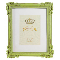 Moldura fotográfica independente vertical/horizontal em resina com acabamento verde antigo L26xDP2xA31 cm 2