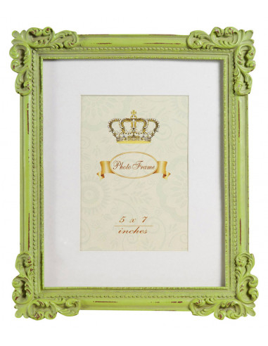 Moldura fotográfica independente vertical/horizontal em resina com acabamento verde antigo L26xDP2xA31 cm Moldura fotográfica independente vertical/horizontal em resina com acabamento verde antigo L26xDP2xA31 cm