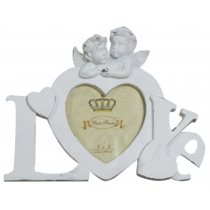 Moldura independente LOVE com acabamento em resina branca antiga W23xDP13xH18 cm 2