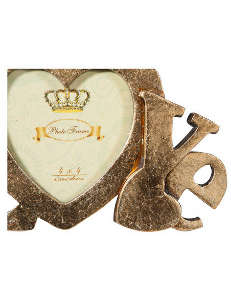 Moldura independente LOVE em resina com acabamento em ouro antigo W23xDP13xH18 cm