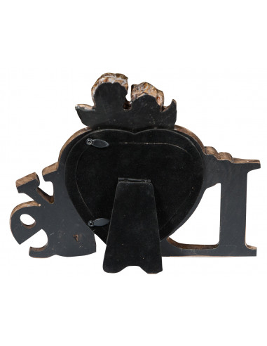 Portafoto LOVE da appoggio in resina finitura oro anticata L23xPR13xH18 cm Portafoto LOVE da appoggio in resina finitura oro anticata L23xPR13xH18 cm