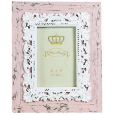 Portafoto da appoggio verticale/orizzontale in resina finitura rosa anticata L20xPR2xH25 cm 2