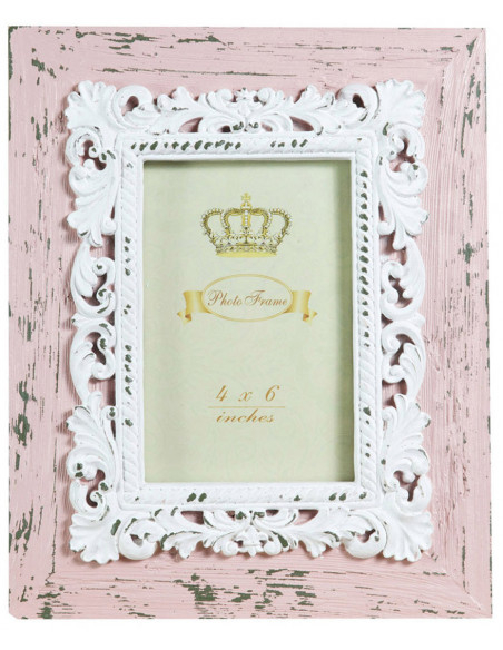 Suporte de fotografia vertical/horizontal resina finish antigo rosa L20xPR2xH25 cm