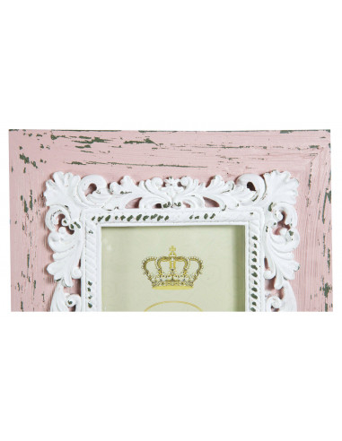 Portafoto da appoggio verticale/orizzontale in resina finitura rosa anticata L20xPR2xH25 cm Portafoto da appoggio verticale/orizzontale in resina finitura rosa anticata L20xPR2xH25 cm