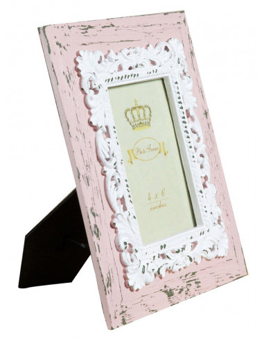 Suporte de fotografia vertical/horizontal resina finish antigo rosa L20xPR2xH25 cm