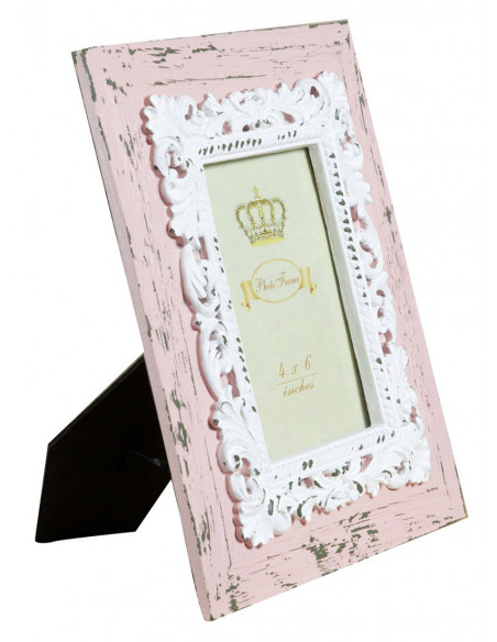 Suporte de fotografia vertical/horizontal resina finish antigo rosa L20xPR2xH25 cm