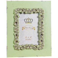 Moldura fotográfica independente vertical/horizontal em resina com acabamento verde antigo W20xDP2xH25 cm 2