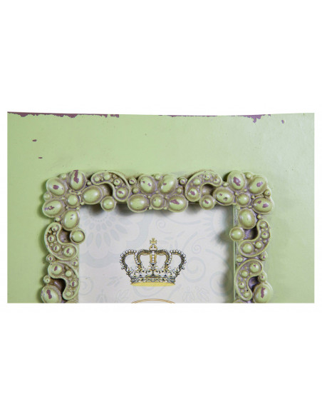 Moldura fotográfica independente vertical/horizontal em resina com acabamento verde antigo W20xDP2xH25 cm
