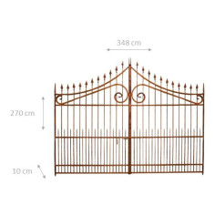 Cancello in ferro pieno L348xPR4xH270 cm - Biscottini.it 2