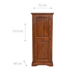 Stipo Country in legno massello di tiglio finitura noce 72x40x173 cm 2