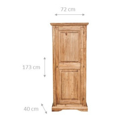 Stipo Country in legno massello di tiglio finitura naturale 72x40x173 cm 2