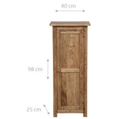 Stipetto Country in legno massello di tiglio finitura naturale 40x25x98 cm 2