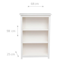 Estante pequena Country em madeira maciça de limão com acabamento branco antigo 68x25x98 cm 2